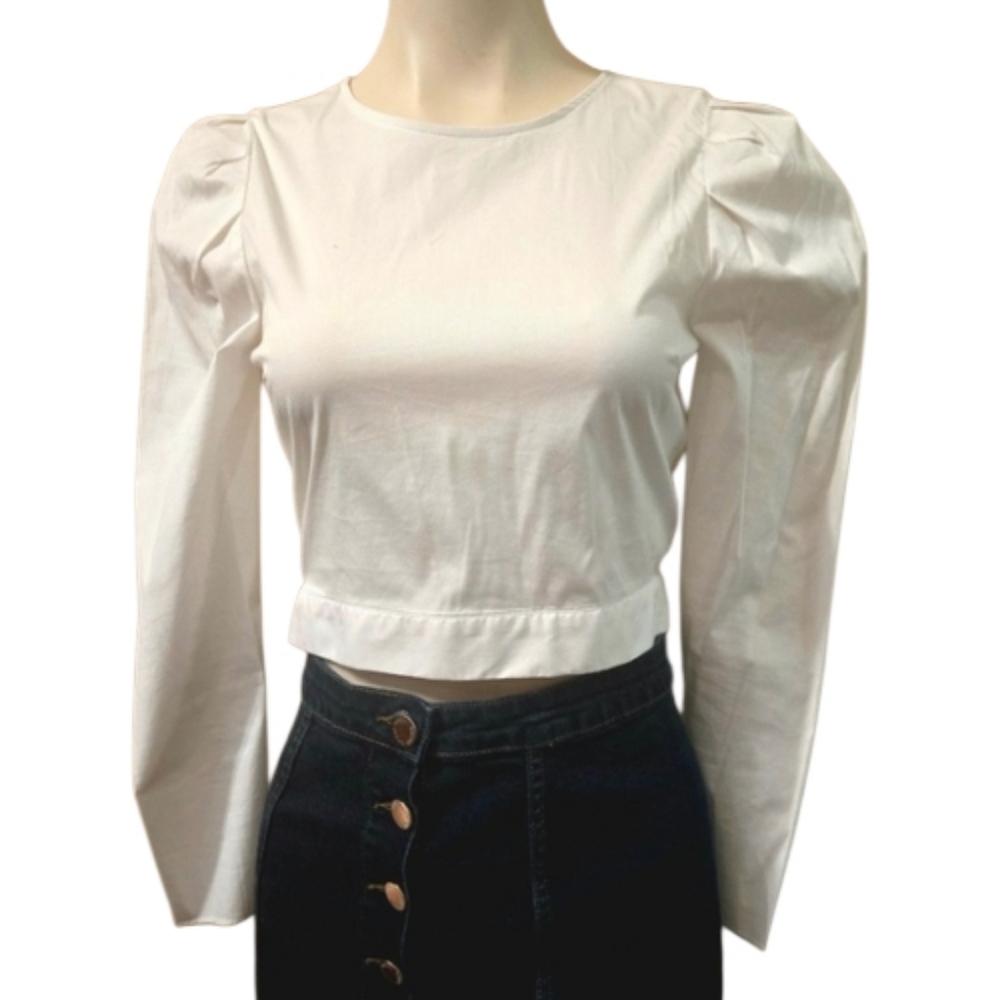🌟Zara Cropped Poplin Shirt XS